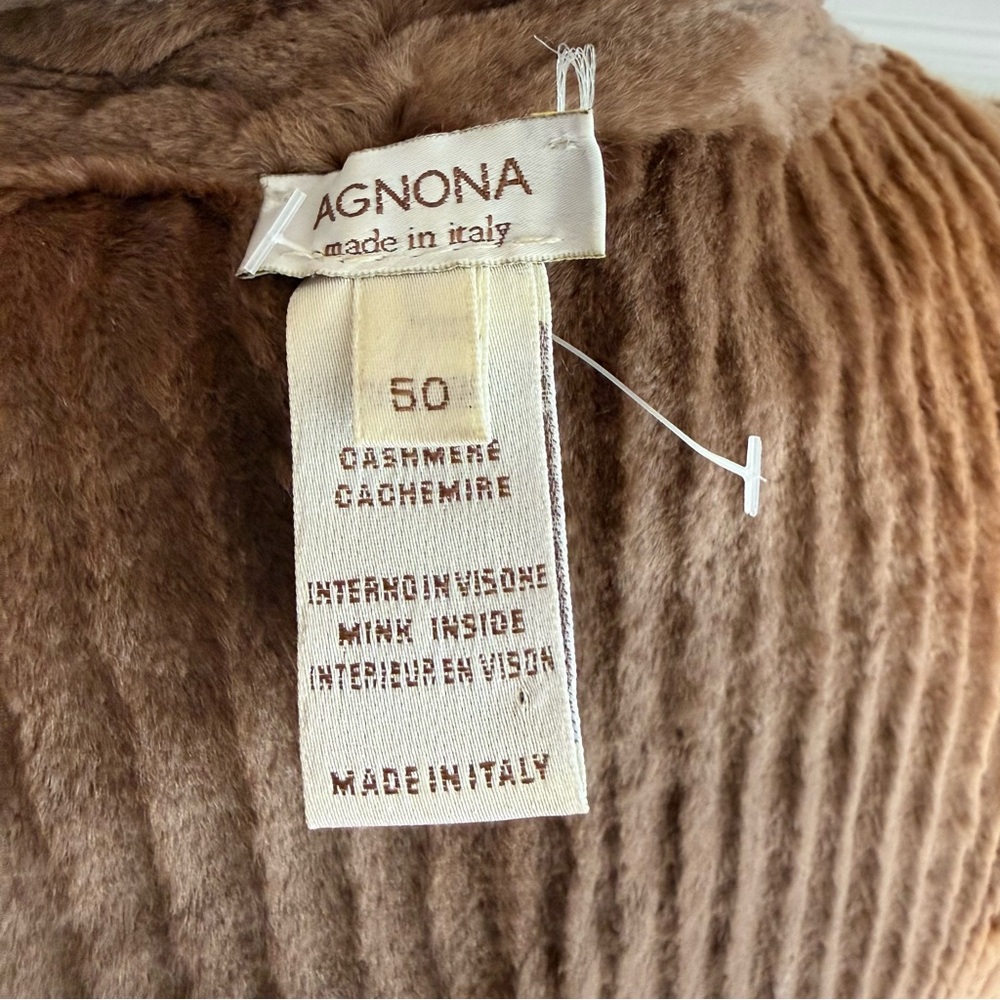 AGNONA Reversible Ribbed Cashmere & Mink Vest Sz 50 Made in Italy - Picture 5 of 7